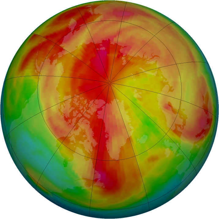 Arctic ozone map for 07 March 1987